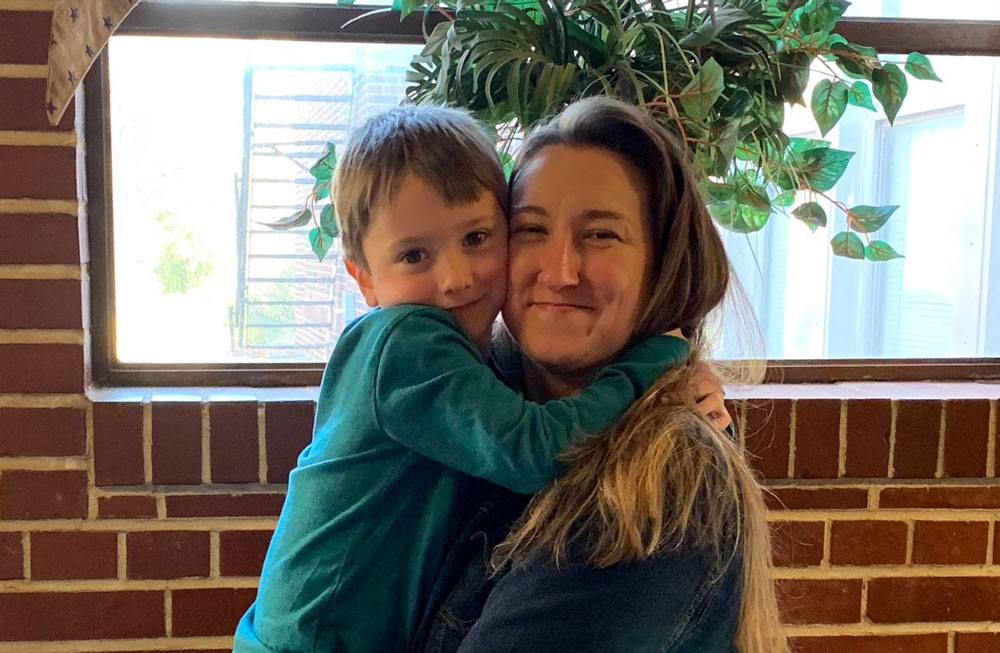 Barbara Merrifield and her son